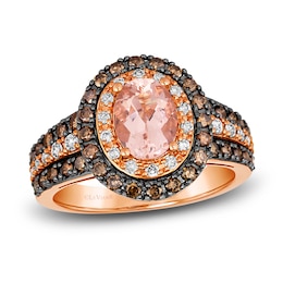 Le Vian Natural Morganite Ring 7/8 ct tw Diamonds 14K Strawberry Gold