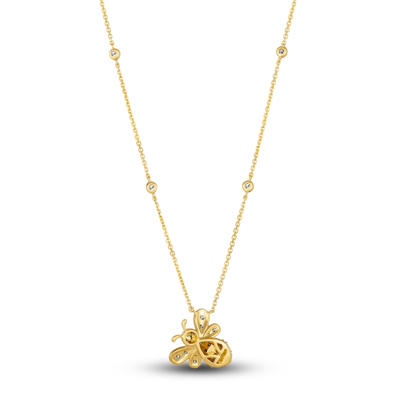 Le Vian Diamond Bumblebee Pendant Necklace 3/4 ct tw Round 14K Honey Gold 19"