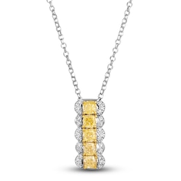 Le Vian Sunny Yellow Diamond Pendant Necklace 1 ct tw Round 14K Vanilla Gold 19&quot;