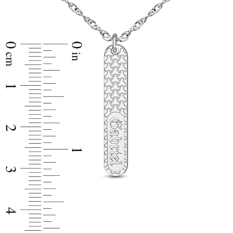 Main Image 2 of Men's Engravable Pendant Necklace Sterling Silver 18&quot;