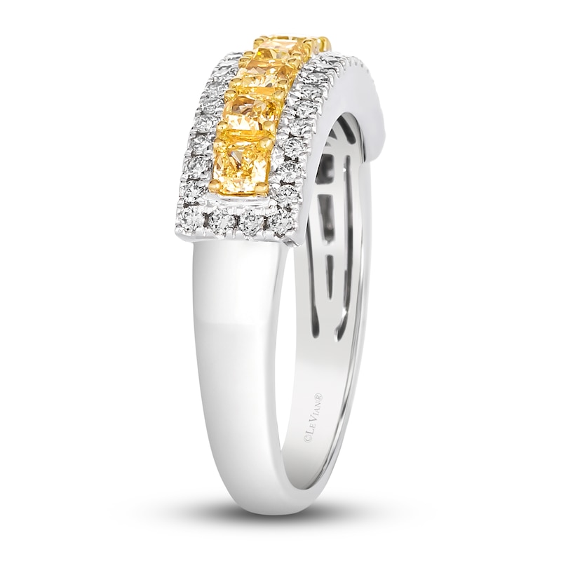 Main Image 4 of Le Vian Sunny Yellow Diamond Ring 1 ct tw Round 14K Vanilla Gold