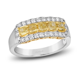 Le Vian Sunny Yellow Diamond Ring 1-1/5 ct tw Round 14K Two-Tone Gold
