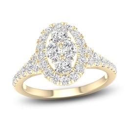 Diamond Engagement Ring 1-1/4 ct tw Oval/Round 14K Yellow Gold