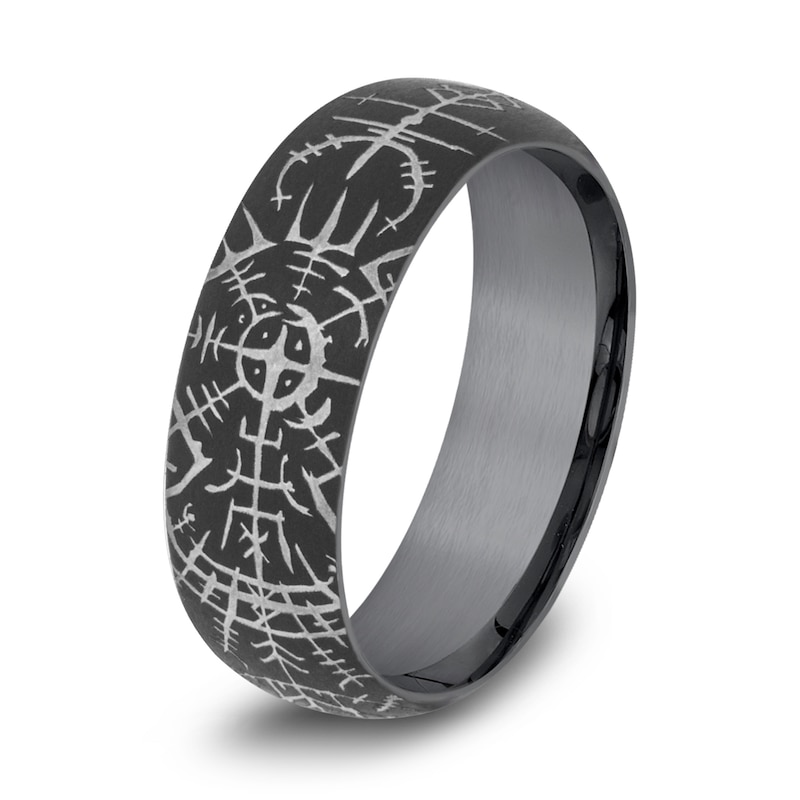 Main Image 2 of Men's Viking Compass Wedding Band Tantalum 8.0mm