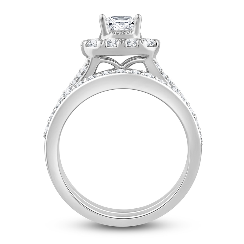 Main Image 2 of Diamond Bridal Set 2 ct tw Princess/Round 14K White Gold