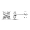 Thumbnail Image 2 of Diamond 4-Stone Stud Earrings 1-3/8 ct tw Round 14K White Gold