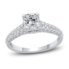 Thumbnail Image 0 of Diamond Halo Engagement Ring 1-3/8 ct tw Cushion/Round 14K White Gold