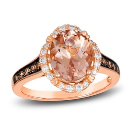 Le Vian Natural Morganite Ring 1/3 ct tw Diamonds 14K Strawberry Gold