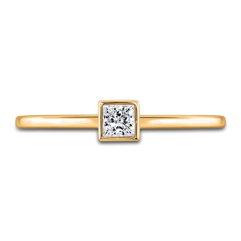 Main Image 3 of Diamond Solitaire Engagement Ring 1/4 ct tw Bezel-Set Princess 14K Yellow Gold (I2/I)