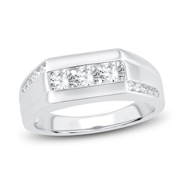 Men's Diamond Wedding Band 1 ct tw Round 14K White Gold