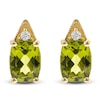 Thumbnail Image 1 of Natural Peridot Earrings 1/20 ct tw Diamonds 10K Yellow Gold