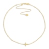 Thumbnail Image 0 of Sideways Cross Choker Necklace 14K Yellow Gold 15" Adj.