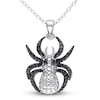 Thumbnail Image 1 of Black Diamond Spider Necklace Diamond Accents Sterling Silver 18&quot;