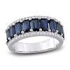 Thumbnail Image 0 of Natural Sapphire Anniversary Ring 1/3 ct tw Diamonds 14K White Gold
