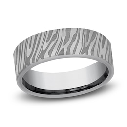 Damascus Tiger Stripe Wedding Band Tantalum 7.0mm