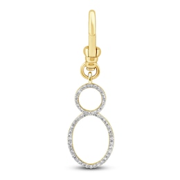 Charm'd by Lulu Frost Diamond Number 8 Charm 1/8 ct tw Pavé Round 10K Yellow Gold