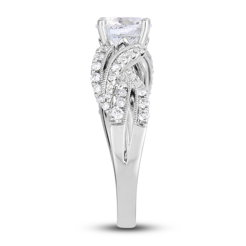 Petite Twist Diamond Engagement Ring in 14k White Gold (1/10 ct. tw.)