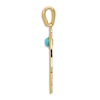 Thumbnail Image 2 of Lab-Created Turquoise Hamsa Hand Charm 14K Yellow Gold