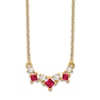 Thumbnail Image 1 of Natural Ruby Necklace 1/8 ct tw Diamonds 14K Yellow Gold 18&quot;