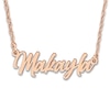 Thumbnail Image 1 of High-Polish Name Link Necklace 14K Rose Gold 18&quot;