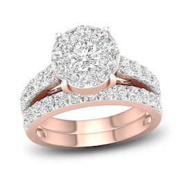 Diamond Bridal Set 2 ct tw Round 14K Rose Gold