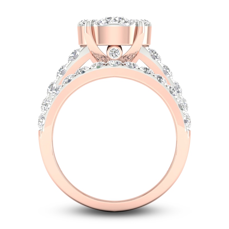 Main Image 4 of Diamond Bridal Set 2 ct tw Round 14K Rose Gold