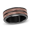 Thumbnail Image 0 of Men's Wedding Band Brown/Black Tungsten 8.0mm