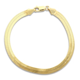 Flexible Herringbone Bracelet 10K Yellow Gold 8&quot; 3.5mm