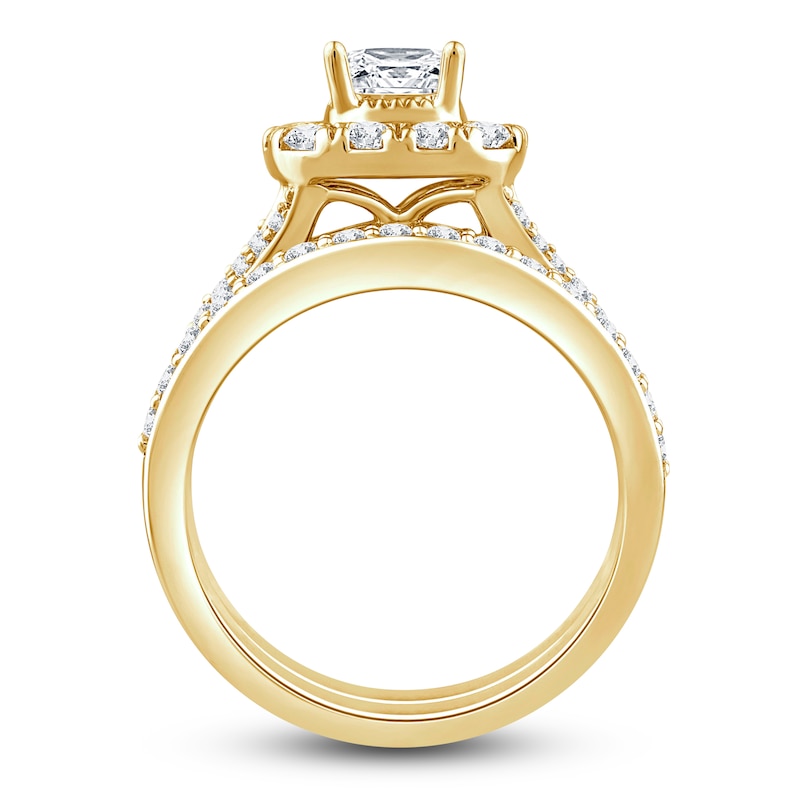 Main Image 2 of Diamond Bridal Set 2 ct tw Princess/Round 14K Yellow Gold