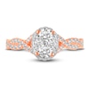 Thumbnail Image 3 of Diamond Twist Engagement Ring 1 ct tw Oval/Round 14K Rose Gold