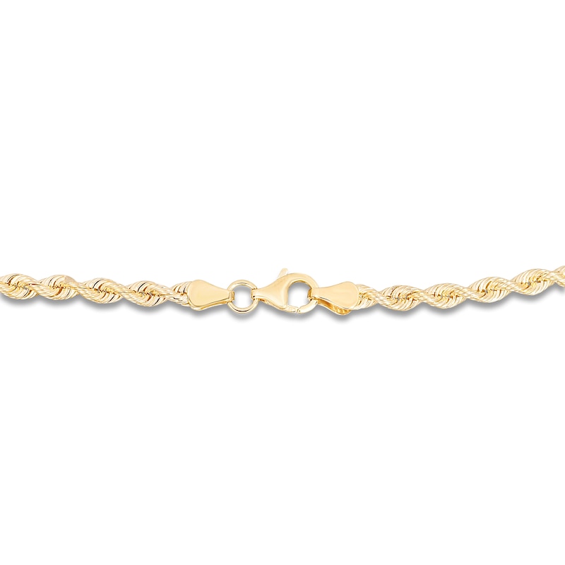 Main Image 3 of Solid Silk Rope Chain Necklace 14K Yellow Gold 24&quot; 3.7mm