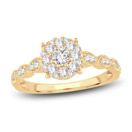 Diamond Engagement Ring 1/2 ct tw Round 14K Yellow Gold