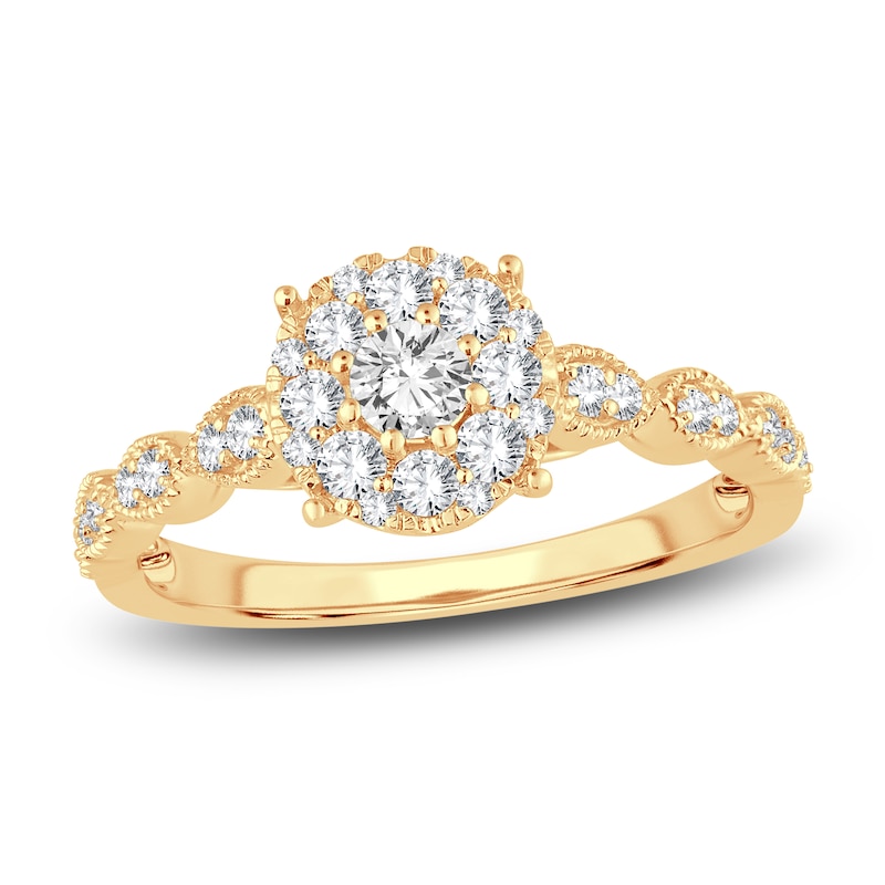 Main Image 1 of Diamond Engagement Ring 1/2 ct tw Round 14K Yellow Gold