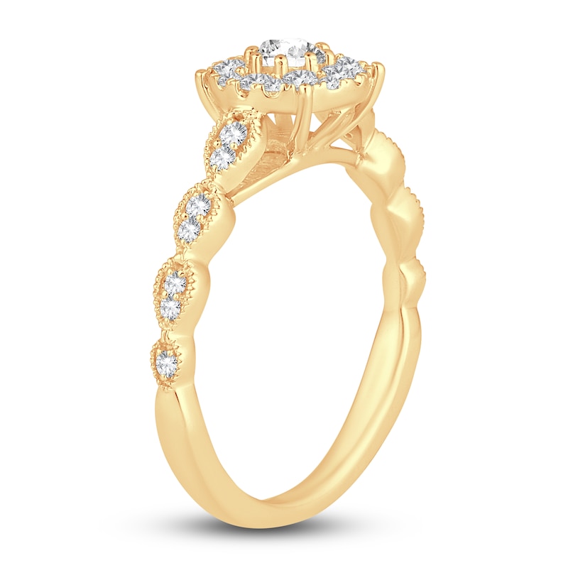 Main Image 2 of Diamond Engagement Ring 1/2 ct tw Round 14K Yellow Gold