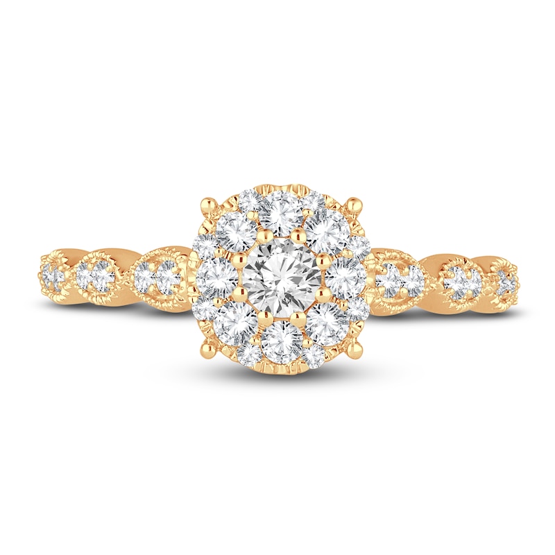 Main Image 3 of Diamond Engagement Ring 1/2 ct tw Round 14K Yellow Gold