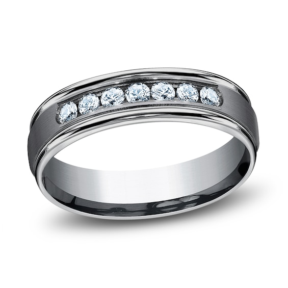 Men's Diamond Wedding Band 3/8 ct tw Round Tantalum 6.0mm | Jared
