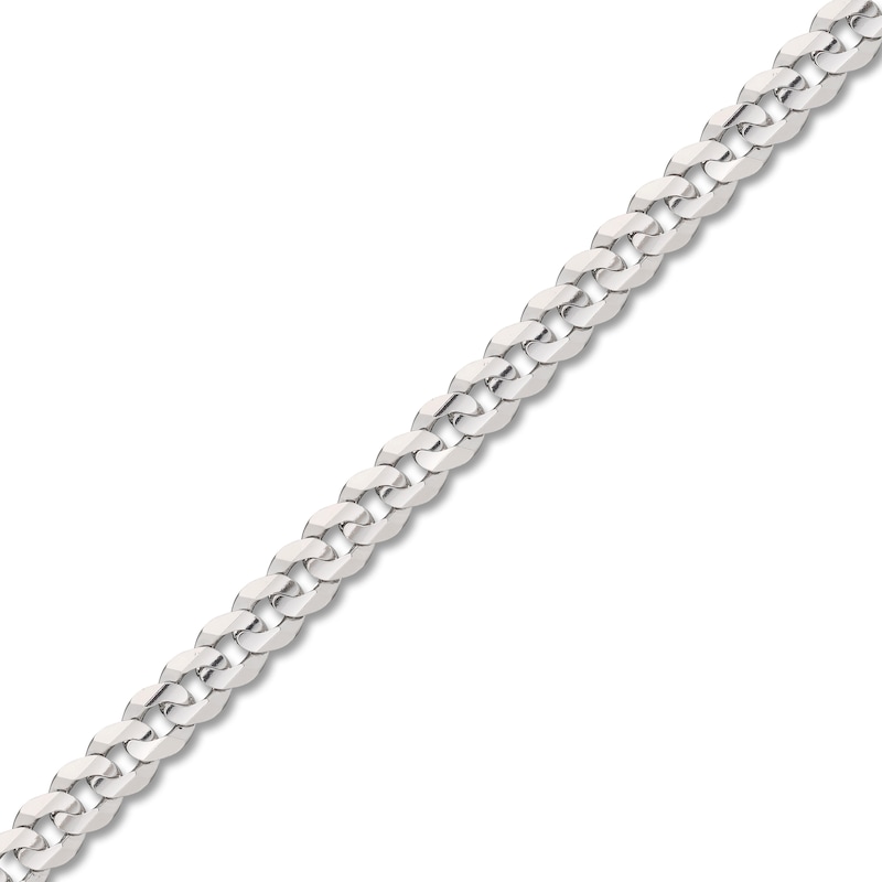 Main Image 2 of Solid Curb Bracelet 10K White Gold 8.5&quot;