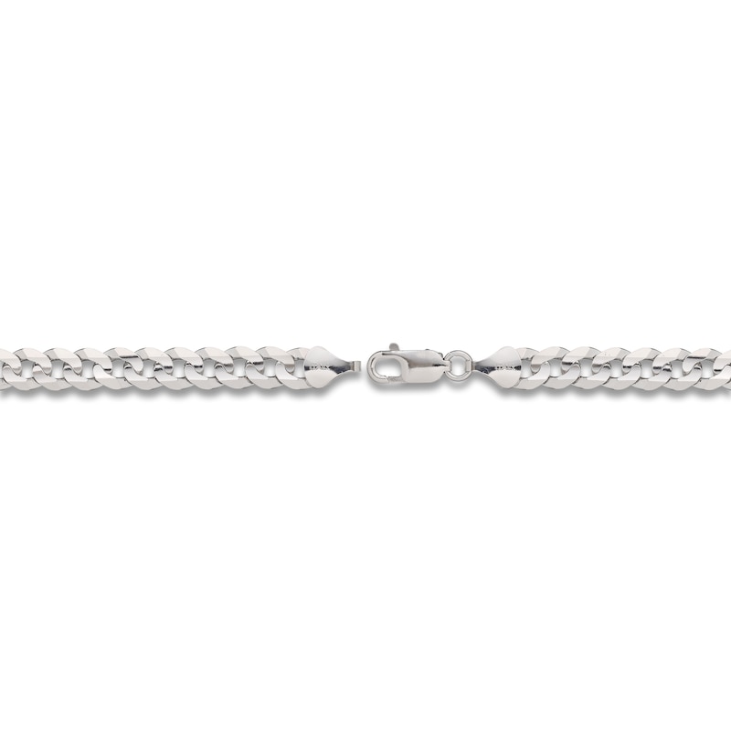 Main Image 3 of Solid Curb Bracelet 10K White Gold 8.5&quot;