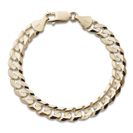 Solid Curb Bracelet 10K Yellow Gold 8.5&quot;