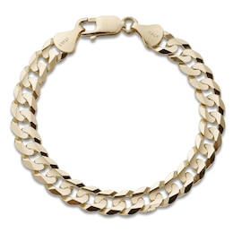 Solid Curb Bracelet 10K Yellow Gold 7.5&quot;