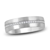 Thumbnail Image 1 of Men's Diamond Wedding Band 1/3 ct tw Round 14K White Gold