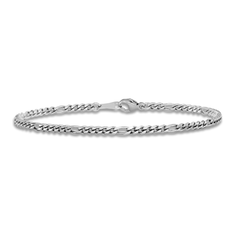 Main Image 1 of Solid Figaro Chain Bracelet Platinum 7.5&quot; 2.5mm