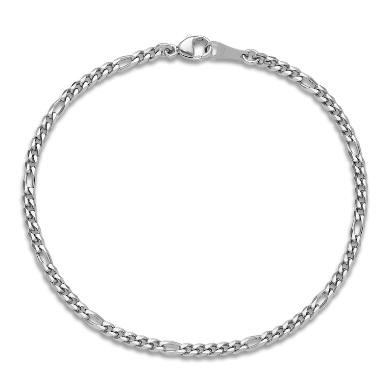 Main Image 2 of Solid Figaro Chain Bracelet Platinum 7.5&quot; 2.5mm