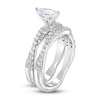 Thumbnail Image 2 of Pear & Round-Cut Diamond Bridal Set 1-1/4 ct tw 14K White Gold