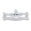 Thumbnail Image 3 of Pear & Round-Cut Diamond Bridal Set 1-1/4 ct tw 14K White Gold