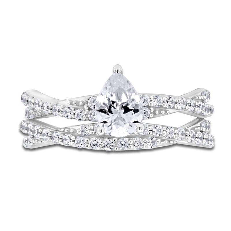 Main Image 3 of Pear & Round-Cut Diamond Bridal Set 1-1/4 ct tw 14K White Gold