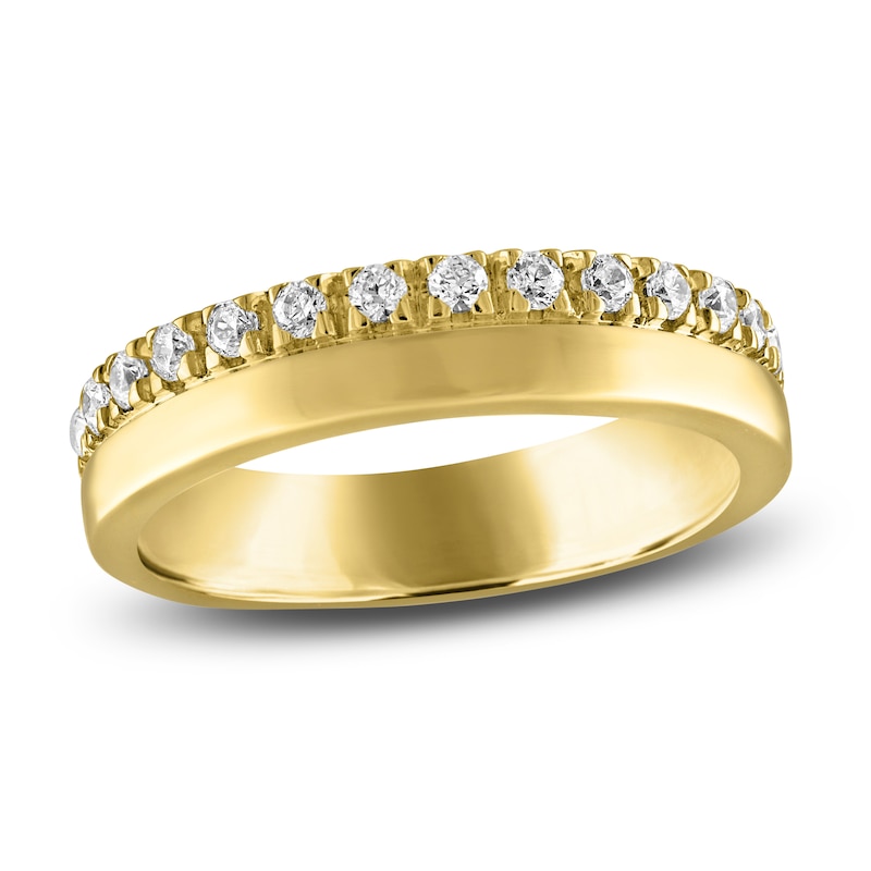 Main Image 1 of Diamond Pave Wedding Band 1/3 ct tw 14K Yellow Gold 4.8mm