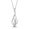 Thumbnail Image 2 of Diamond 3-Stone Pendant Necklace 1/3 ct tw 10K White Gold