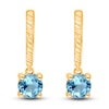 Thumbnail Image 0 of Kallati Natural Blue Topaz Hoop Earrings 14K Yellow Gold