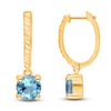 Thumbnail Image 1 of Kallati Natural Blue Topaz Hoop Earrings 14K Yellow Gold